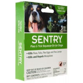 Sentry Flea & Tick Squeeze-On for Dogs (size: X-Large - 3 Count - (Dogs 66+ lbs))