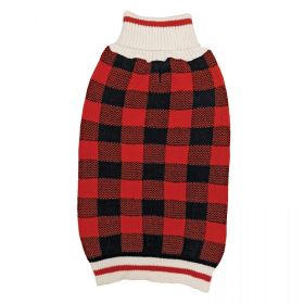 Fashion Pet Plaid Dog Sweater - Red (size: Large (19"-24" Neck to Tail))