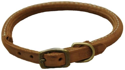 CircleT Rustic Leather Dog Collar Chocolate (size: 18"L x 3/4"W)
