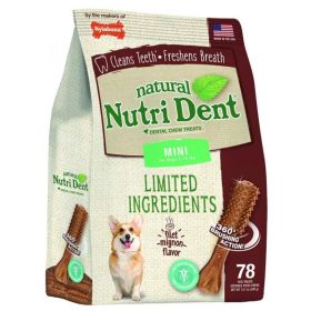 Nylabone Natural Nutri Dent Filet Mignon Dental Chews - Limited Ingredients (size: Mini - 78 count)