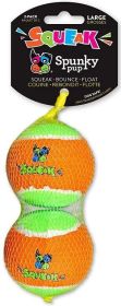 Spunky Pup Squeak Tennis Balls Dog Toy (size: Large - 2 count)