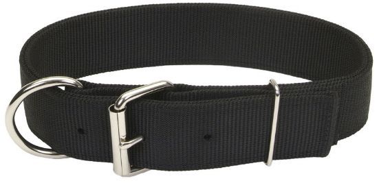 Coastal Pet Macho Dog Double-Ply Nylon Collar with Roller Buckle 1.75" Wide Black (size: 24"Long)