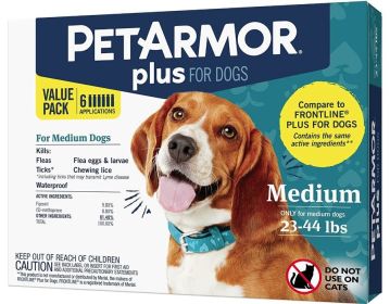 PetArmor Plus Flea and Tick Treatment for Medium Dogs (23-44 Pounds) (size: 6 Count)